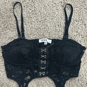 Black Lace crop top with Straps